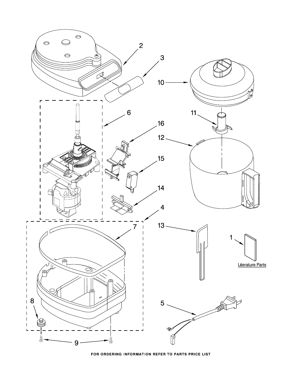 Motor and housing parts | KITCHENAID KFC3100BU2 User Manual | Page 2 / 3