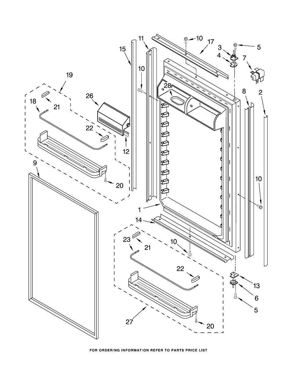 Refrigerator door, Refrigerator door parts | KITCHENAID KBLS36FKT01 User Manual | Page 11 / 18