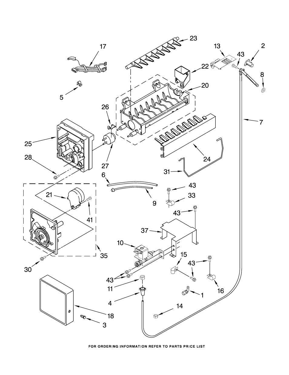 Icemaker, Icemaker parts | KITCHENAID KBLS36FKT01 User Manual | Page 17 / 18