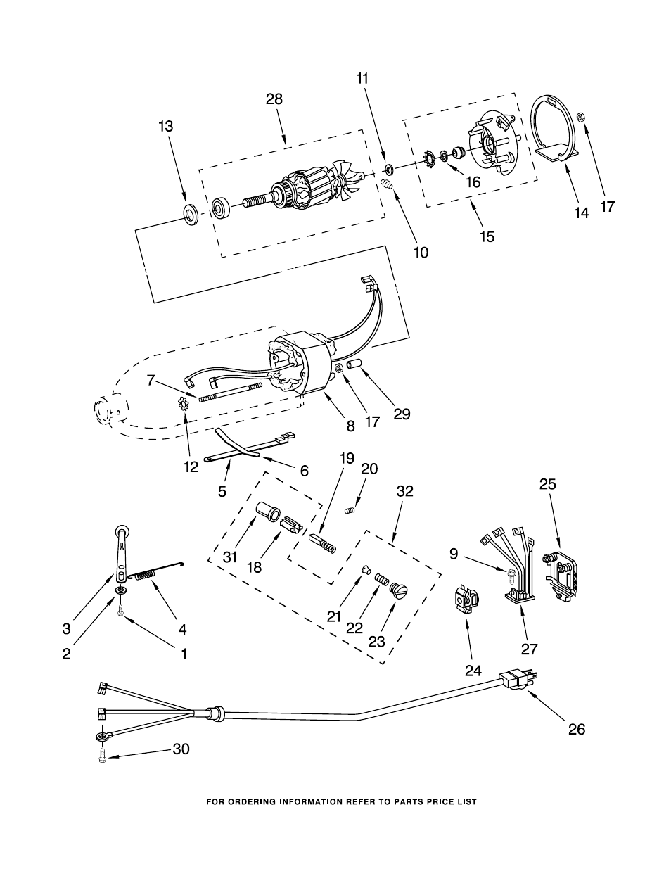 Motor and control, Motor and control parts | KITCHENAID KSM150PSMY1 User Manual | Page 6 / 8