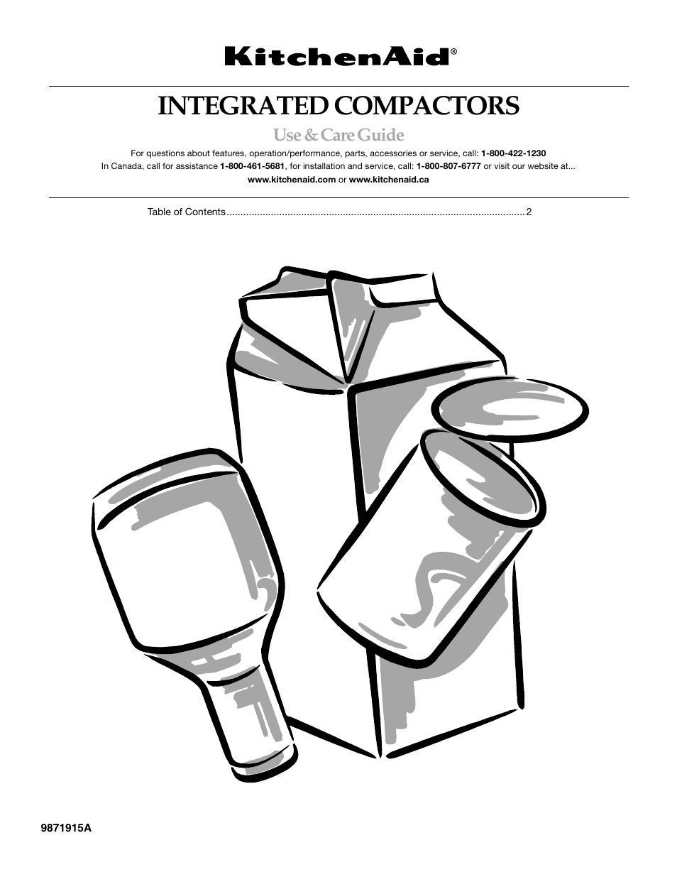 KITCHENAID Integrated Compactor 9871915A User Manual | 12 pages