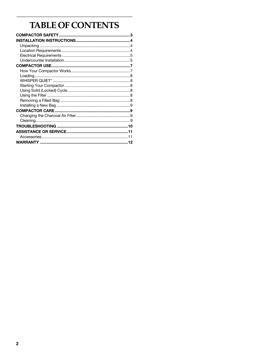 KITCHENAID Integrated Compactor 9871915A User Manual | Page 2 / 12