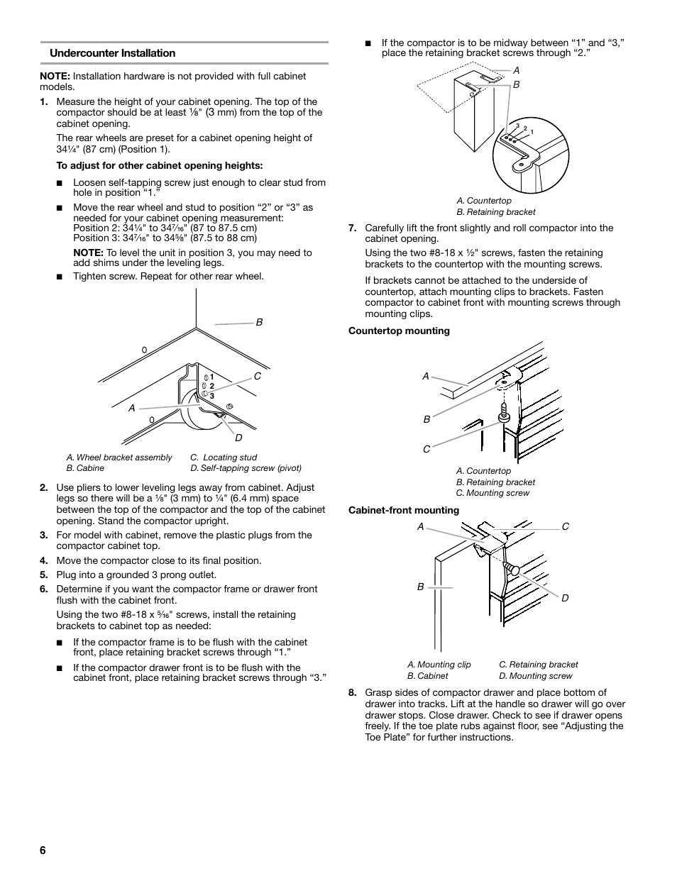 KITCHENAID Integrated Compactor 9871915A User Manual | Page 6 / 12