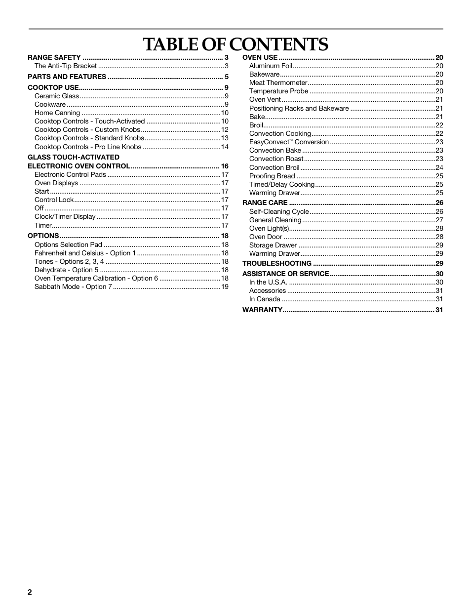 KITCHENAID ARCHITECT SERIES II KERS807 User Manual | Page 2 / 32