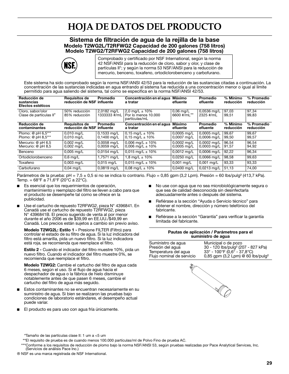 Hoja de datos del producto | KITCHENAID 2315184A User Manual | Page 29 / 48