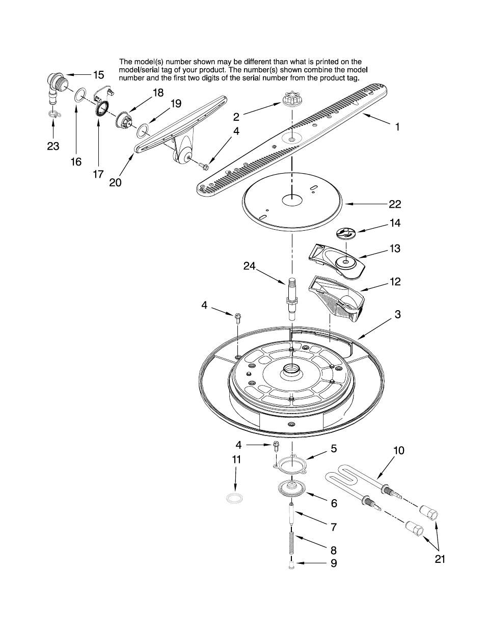 Wash system, Wash system parts | KITCHENAID KUDD03DTPA10 User Manual | Page 4 / 8