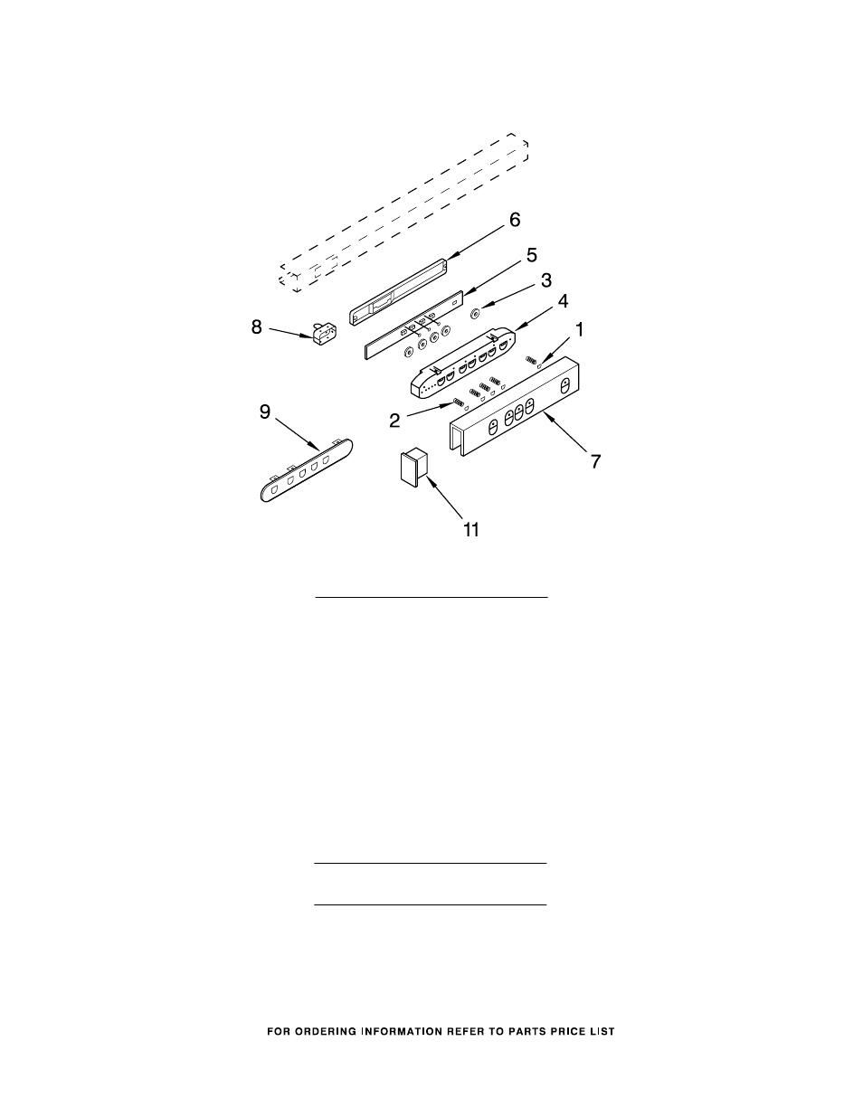 Control panel, Control panel parts, For model: kwvu265yba0 | KITCHENAID KWVU265YBA0 User Manual | Page 5 / 5