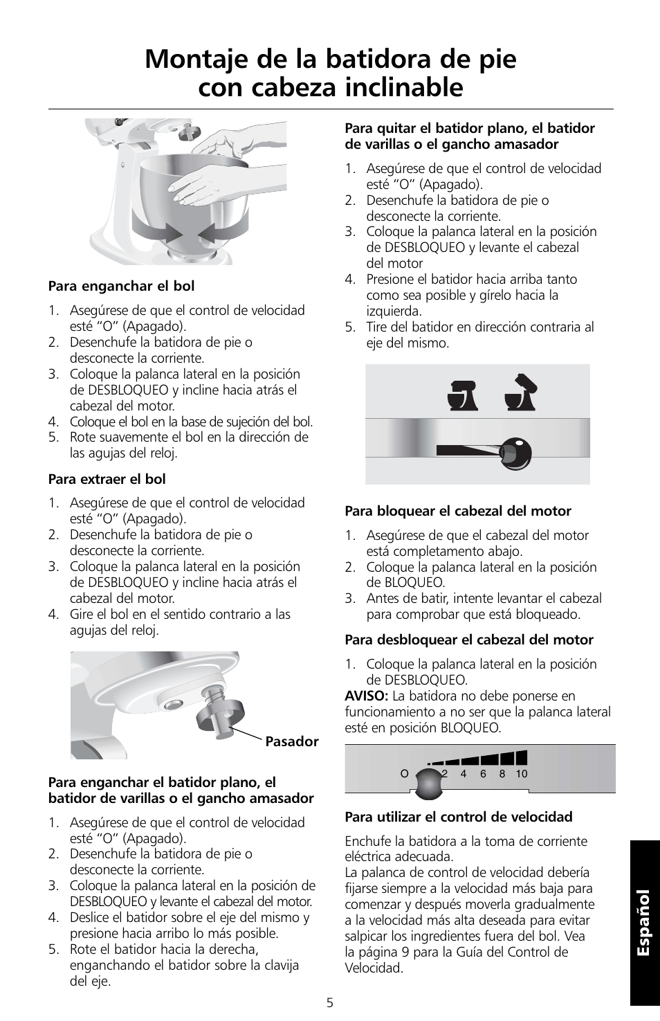 Español | KITCHENAID 5KSM150PS User Manual | Page 98 / 236