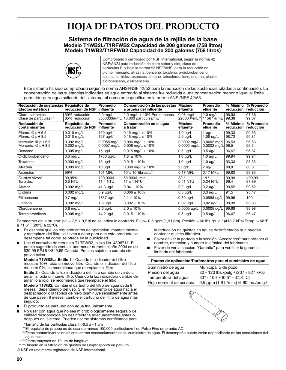 Hoja de datos del producto | KITCHENAID COUNTER DEPTH SIDE BY SIDE REFRIGERATOR User Manual | Page 20 / 32