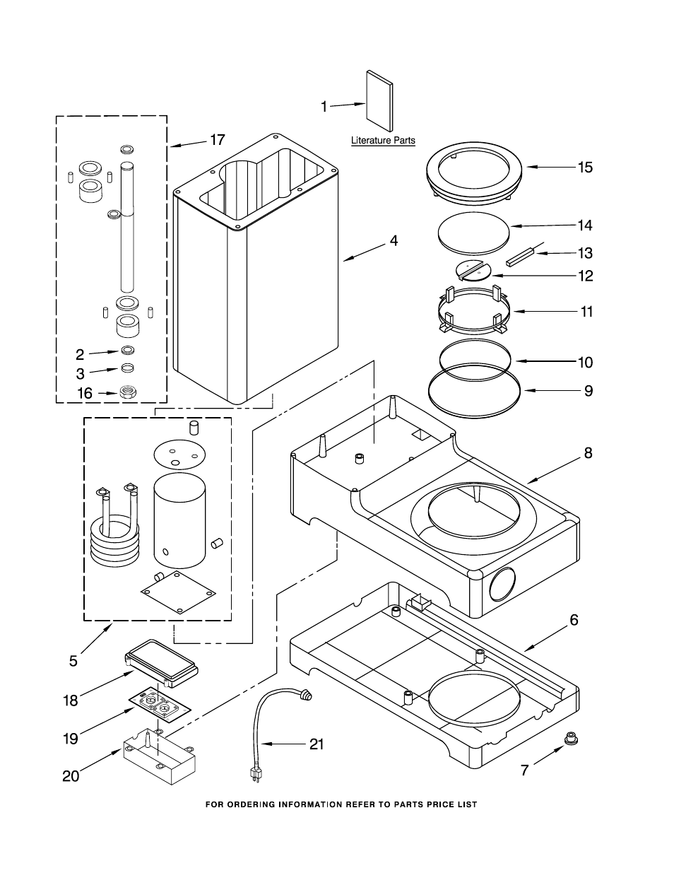 Base and housing, Base and housing parts | KITCHENAID KPCM050NP0 User Manual | Page 2 / 7