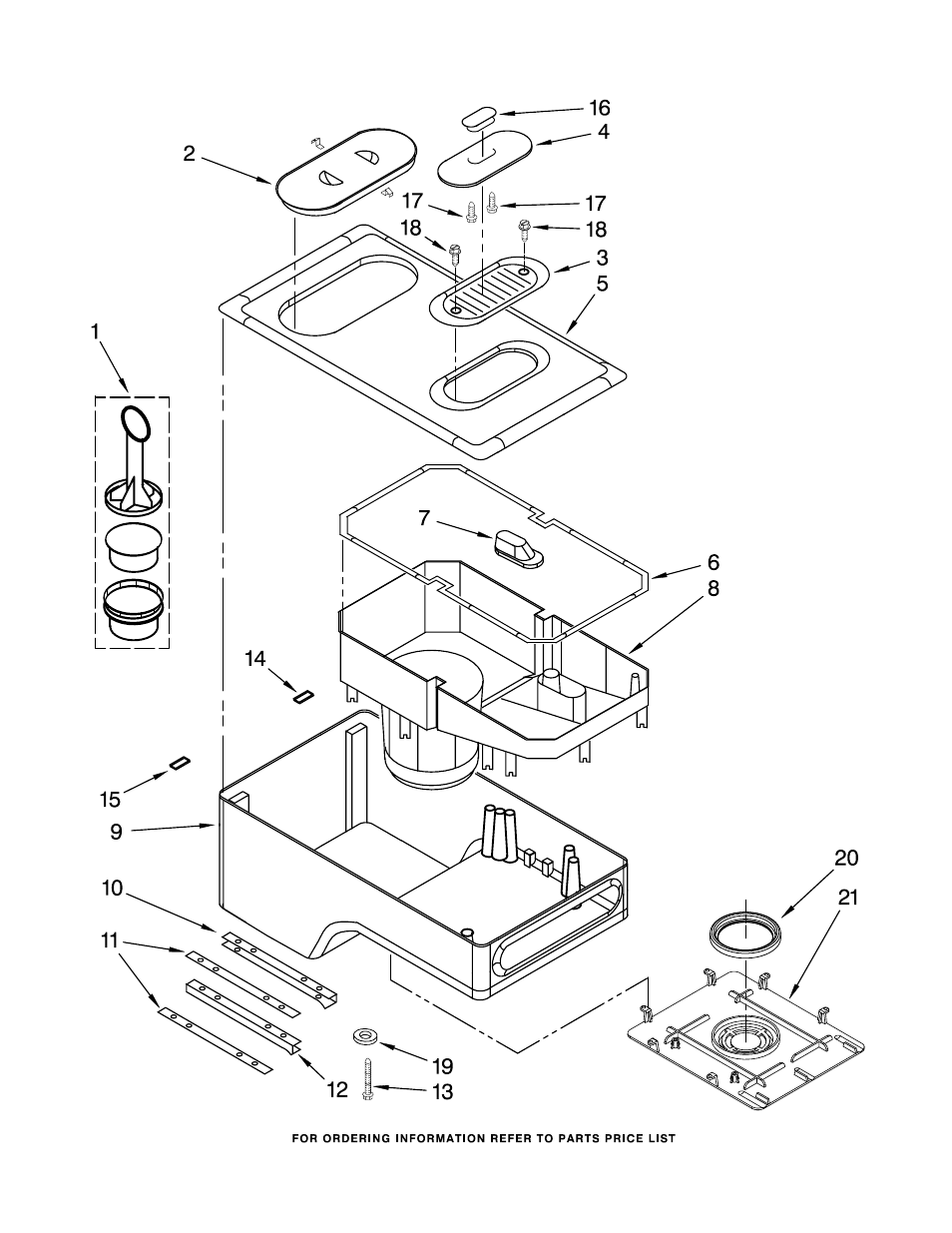 Water reservoir, Water reservoir parts | KITCHENAID KPCM050NP0 User Manual | Page 4 / 7