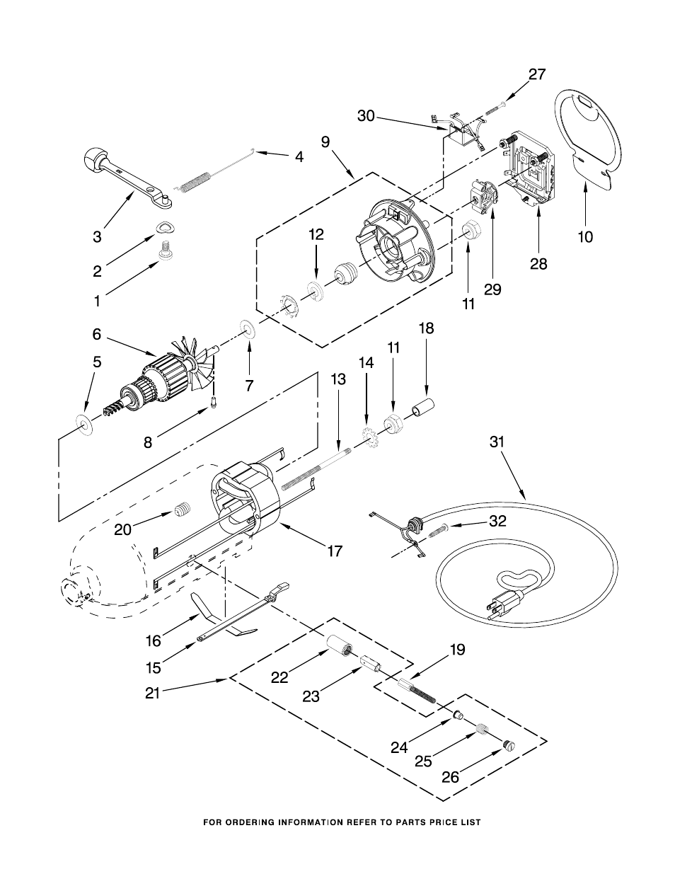 Motor and control, Motor and control parts | KITCHENAID KSM500SM0 User Manual | Page 6 / 10