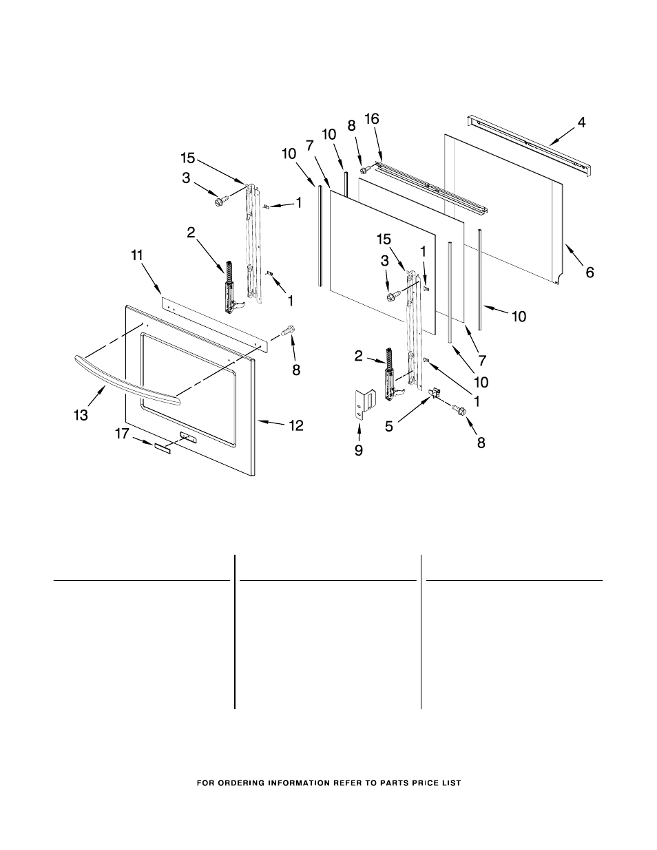 Oven door, Oven door parts | KITCHENAID KEBK171SBL02 User Manual | Page 4 / 7