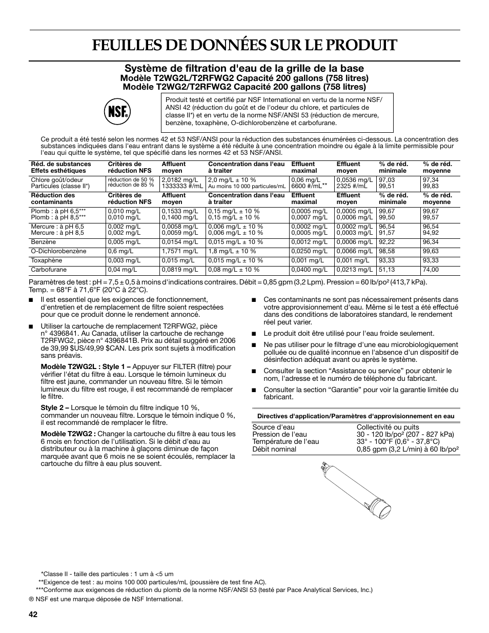 Feuilles de données sur le produit | KITCHENAID 2318586 User Manual | Page 42 / 44
