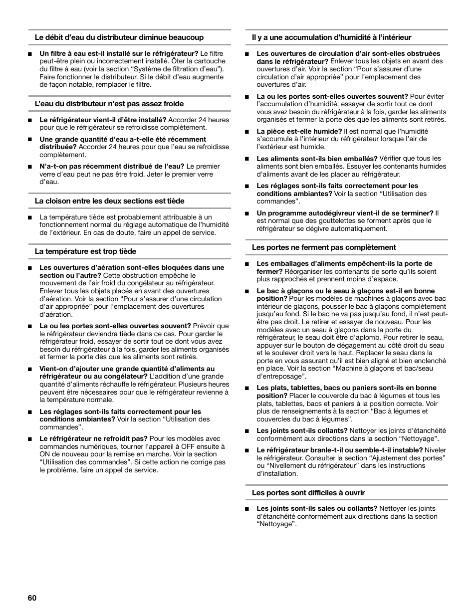 KITCHENAID SIDE BY SIDEBUILT-IN REFRIGERATOR User Manual | Page 60 / 64