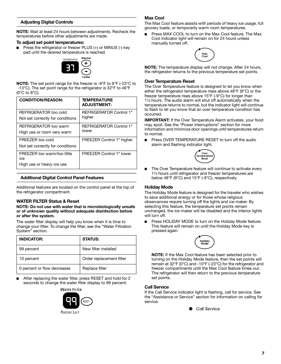 KITCHENAID SIDE BY SIDEBUILT-IN REFRIGERATOR User Manual | Page 7 / 64