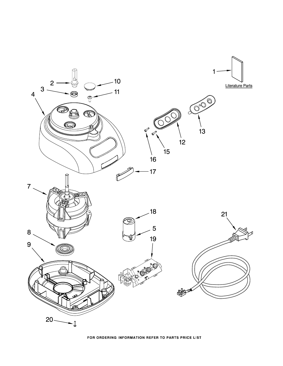 Motor and housing, Motor and housing parts | KITCHENAID 4KFPM770NK0 User Manual | Page 2 / 5