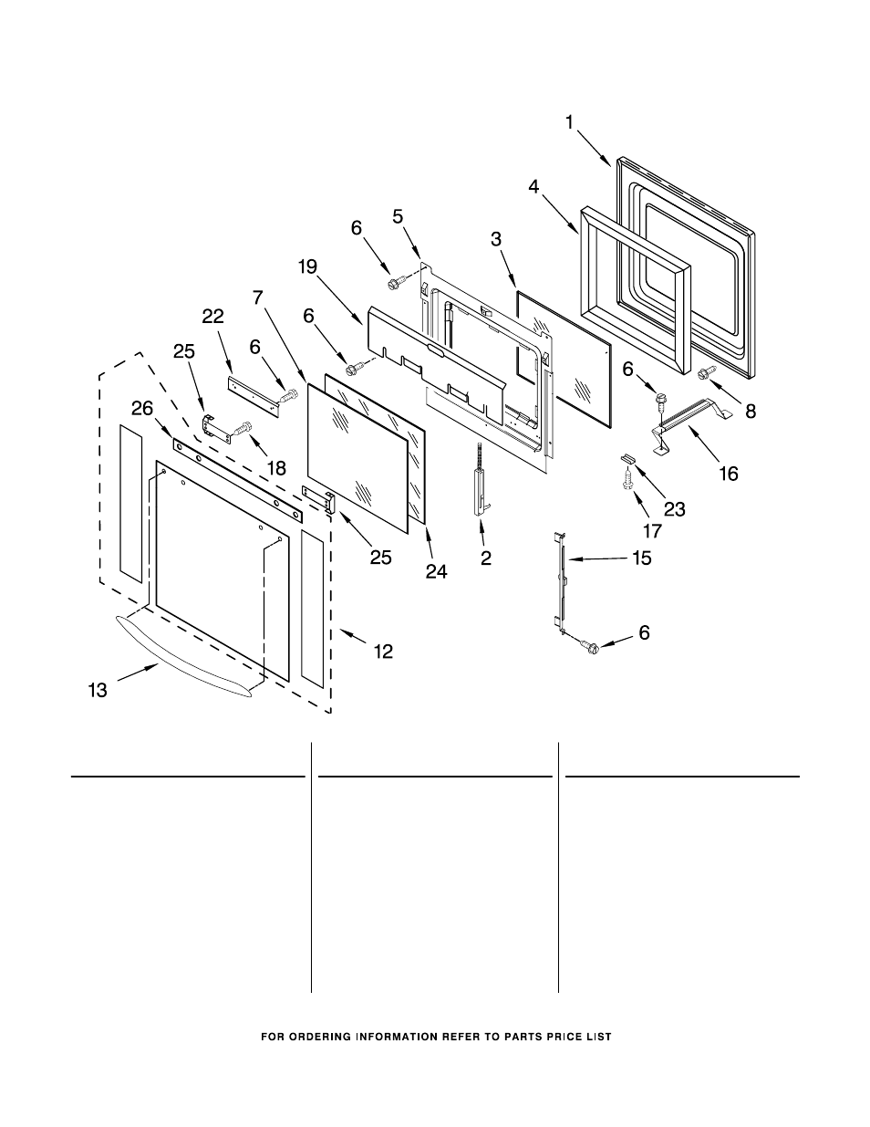 Oven door, Oven door parts | KITCHENAID KEBC247KSS06 User Manual | Page 4 / 7