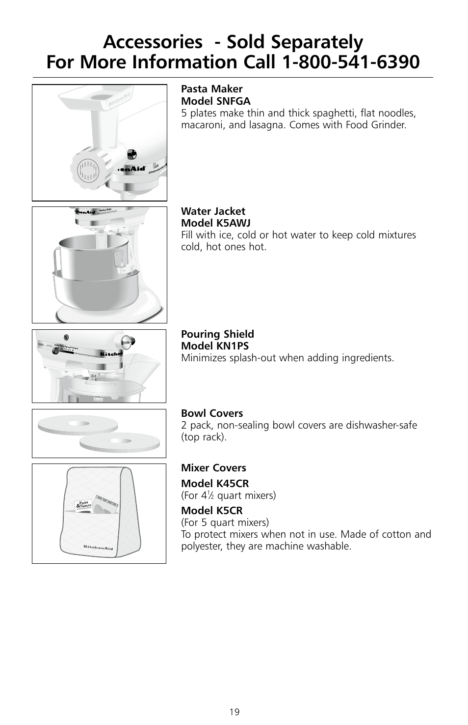 KITCHENAID KSMc50 User Manual | Page 21 / 70