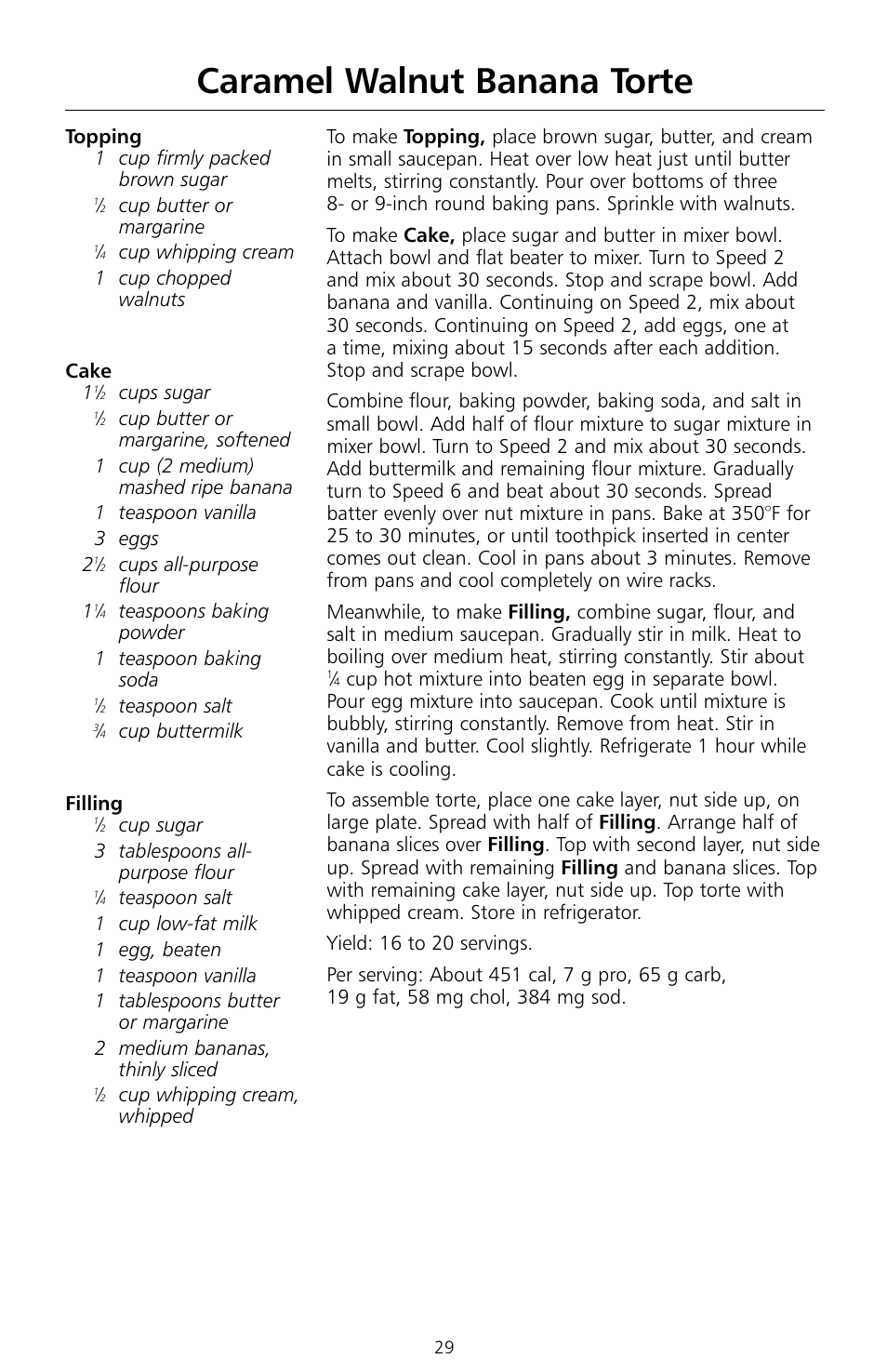 Caramel walnut banana torte | KITCHENAID KSMc50 User Manual | Page 31 / 70