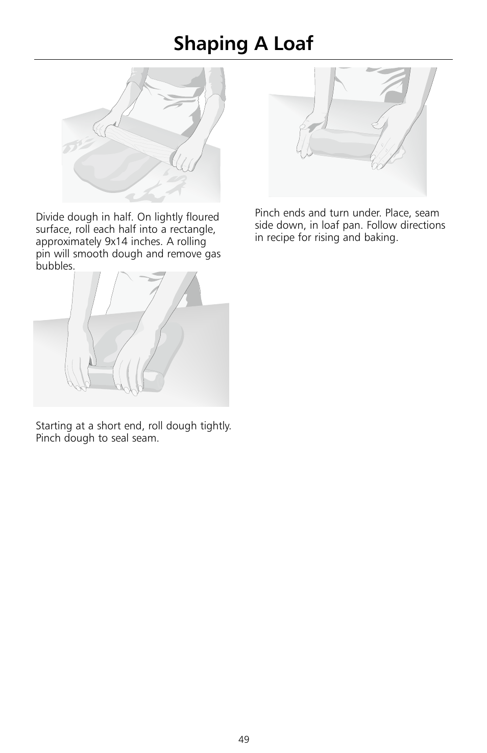 Shaping a loaf | KITCHENAID KSMc50 User Manual | Page 51 / 70