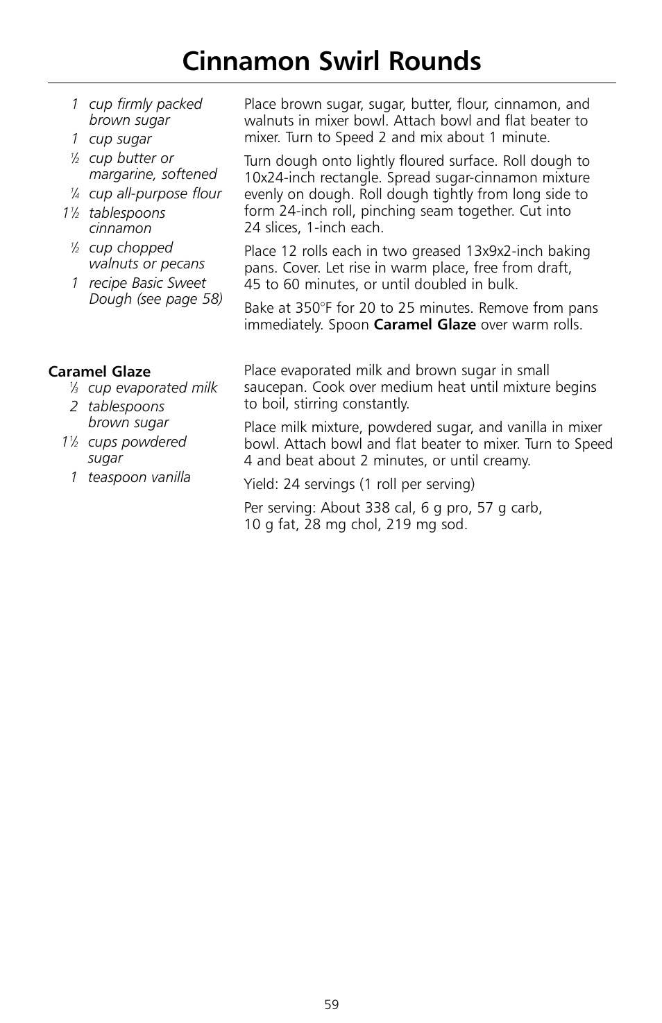 Cinnamon swirl rounds | KITCHENAID KSMc50 User Manual | Page 61 / 70