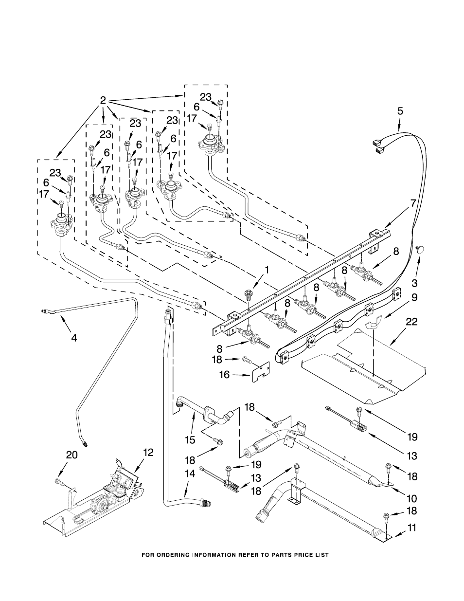 Manifold, Manifold parts | KITCHENAID KGRS205TBL5 User Manual | Page 5 / 10