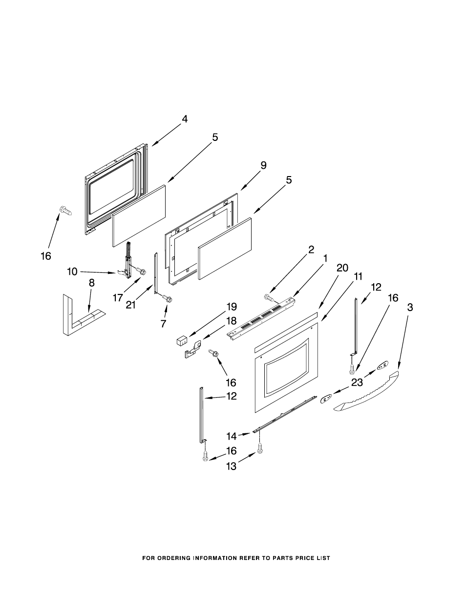 Door, Door parts | KITCHENAID KGRS205TBL5 User Manual | Page 7 / 10