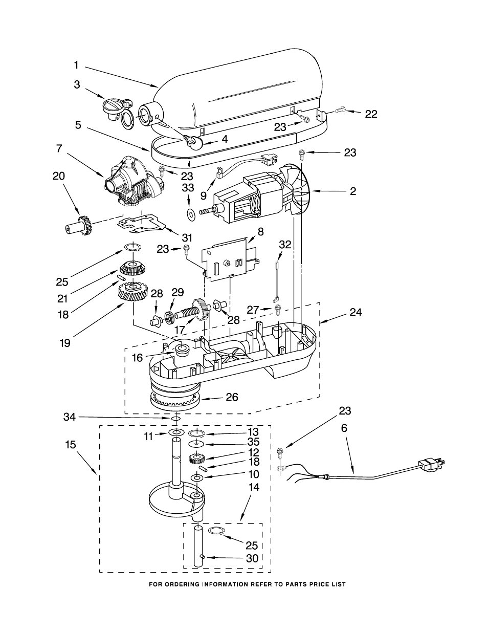 Case, gearing and planetary unit | KITCHENAID KV25G0XER5 User Manual | Page 4 / 7