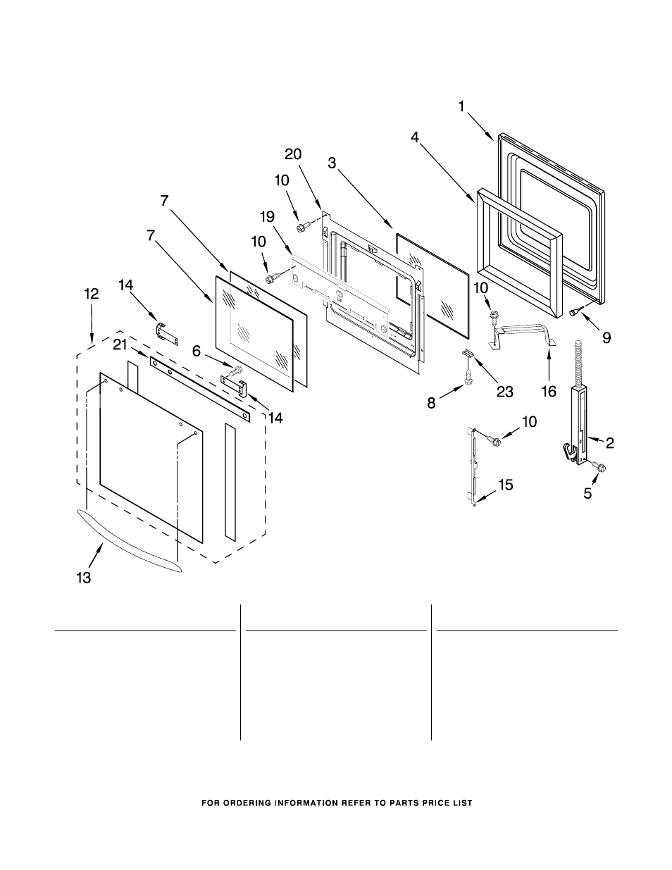 Oven door, Oven door parts | KITCHENAID KEBC167MSS02 User Manual | Page 5 / 7