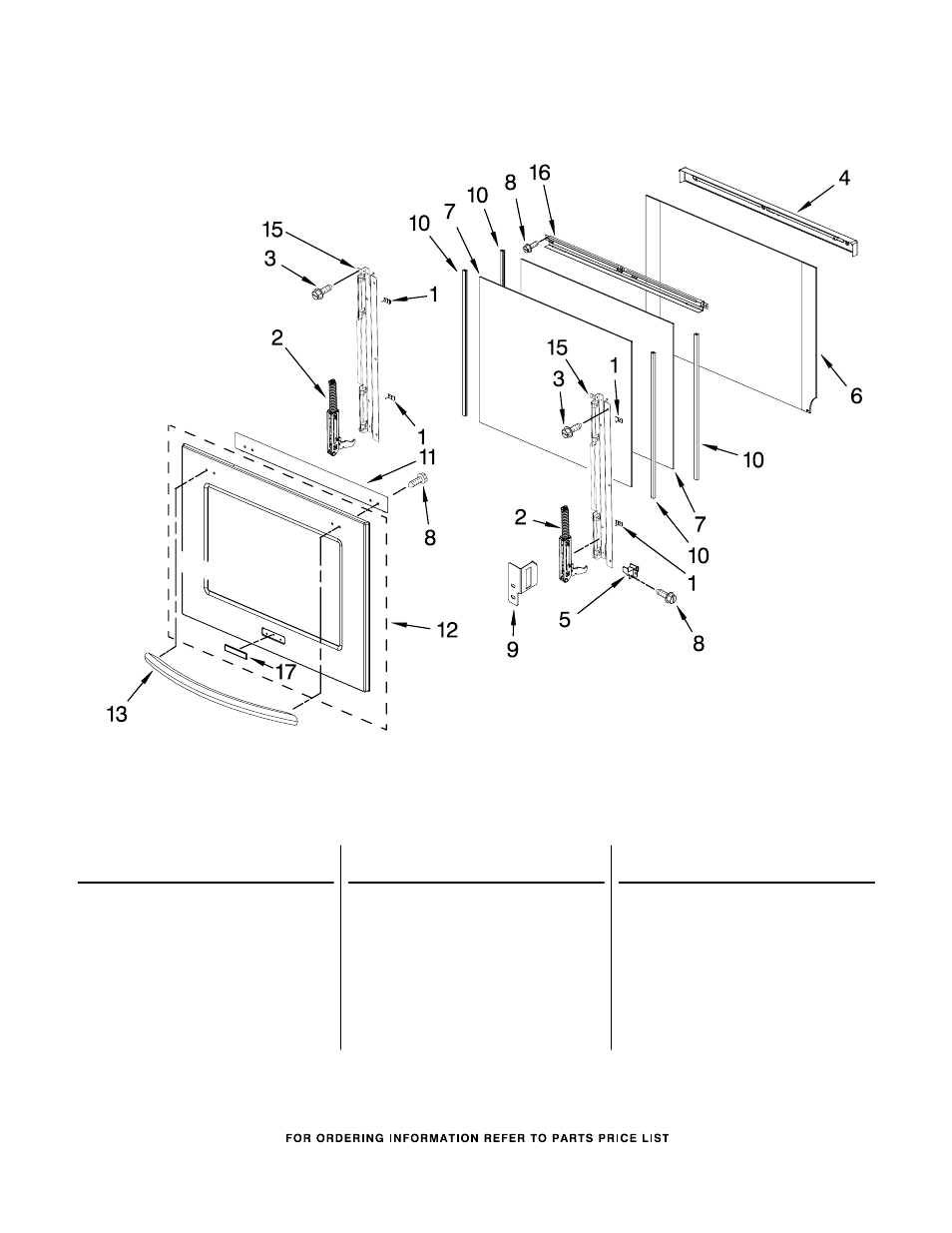 Oven door, Oven door parts | KITCHENAID KEBS277SSS03 User Manual | Page 4 / 7
