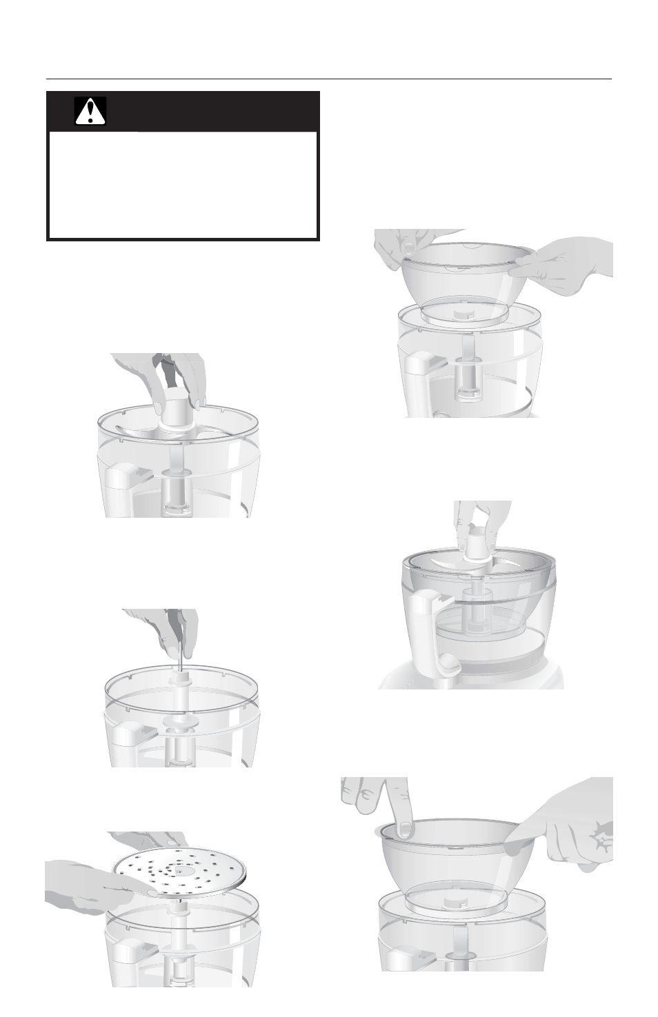 Warning, Preparing the food processor for use | KITCHENAID 12 CUP KFP750 User Manual | Page 11 / 60