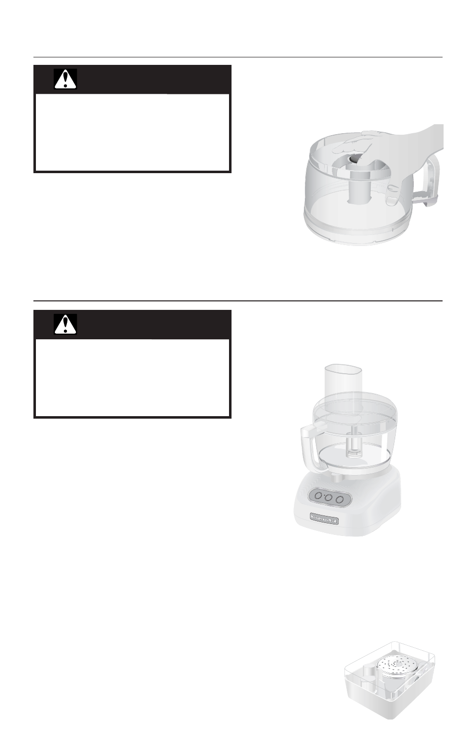 Warning, Cleaning the food processor, Disassembling the food processor | KITCHENAID 12 CUP KFP750 User Manual | Page 14 / 60