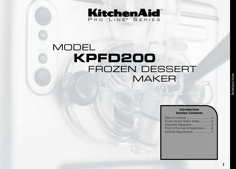 Kpfd200, Model, Frozen dessert maker | KITCHENAID KPFD200 User Manual | Page 3 / 60