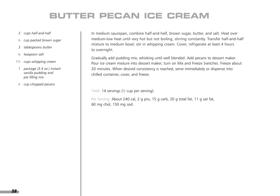 Butter pecan ice cream | KITCHENAID KPFD200 User Manual | Page 30 / 60