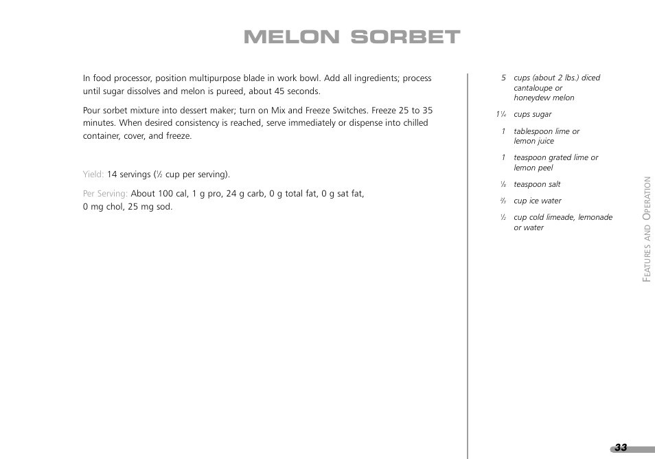 Melon sorbet | KITCHENAID KPFD200 User Manual | Page 35 / 60