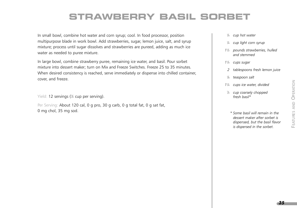 Strawberry basil sorbet | KITCHENAID KPFD200 User Manual | Page 37 / 60