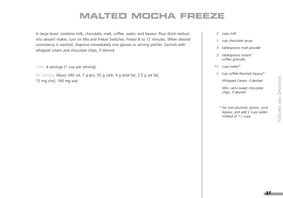 Malted mocha freeze | KITCHENAID KPFD200 User Manual | Page 39 / 60