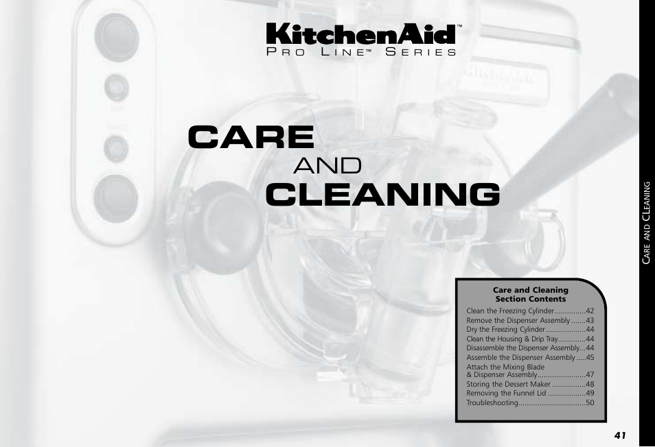 Care, Cleaning | KITCHENAID KPFD200 User Manual | Page 43 / 60
