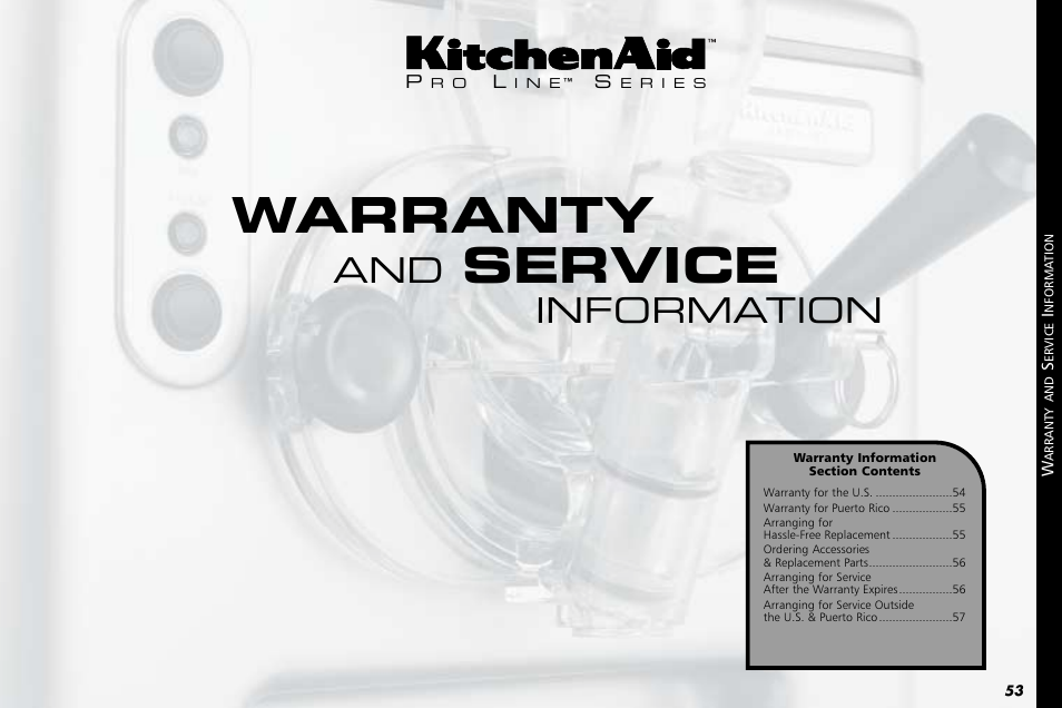 Warranty, Service, Information | KITCHENAID KPFD200 User Manual | Page 55 / 60