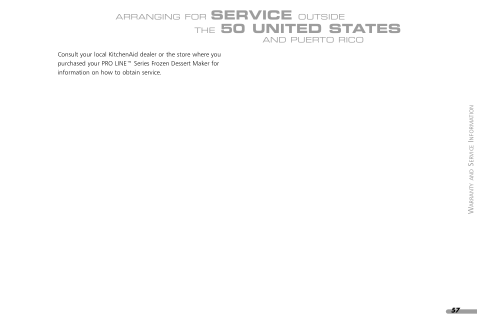 Service, 50 united states | KITCHENAID KPFD200 User Manual | Page 59 / 60