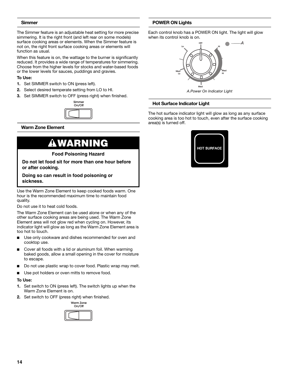 Warning | KITCHENAID 9762265 User Manual | Page 14 / 32