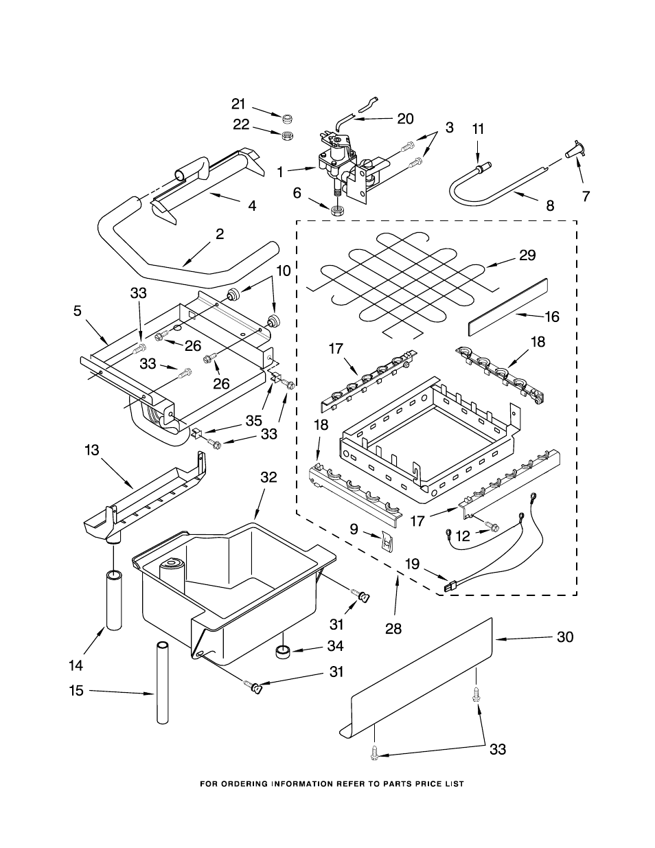 Evaporator, ice cutter grid and water, Evaporator, ice cutter grid and water parts | KITCHENAID KUIS15PRHB8 User Manual | Page 3 / 9