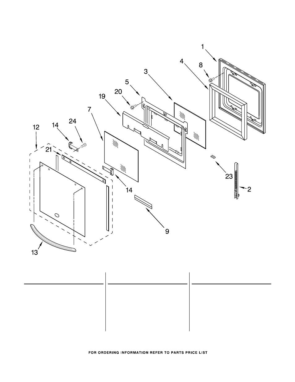 Oven door, Oven door parts, For model:kdrp463lss0 (stainless steel) | KITCHENAID KDRP463LSS0 User Manual | Page 3 / 12