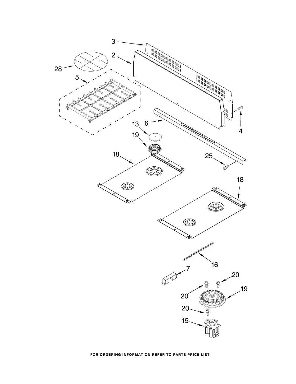 Cooktop, burner and grate, Cooktop, burner and grate parts | KITCHENAID KDRP463LSS0 User Manual | Page 7 / 12