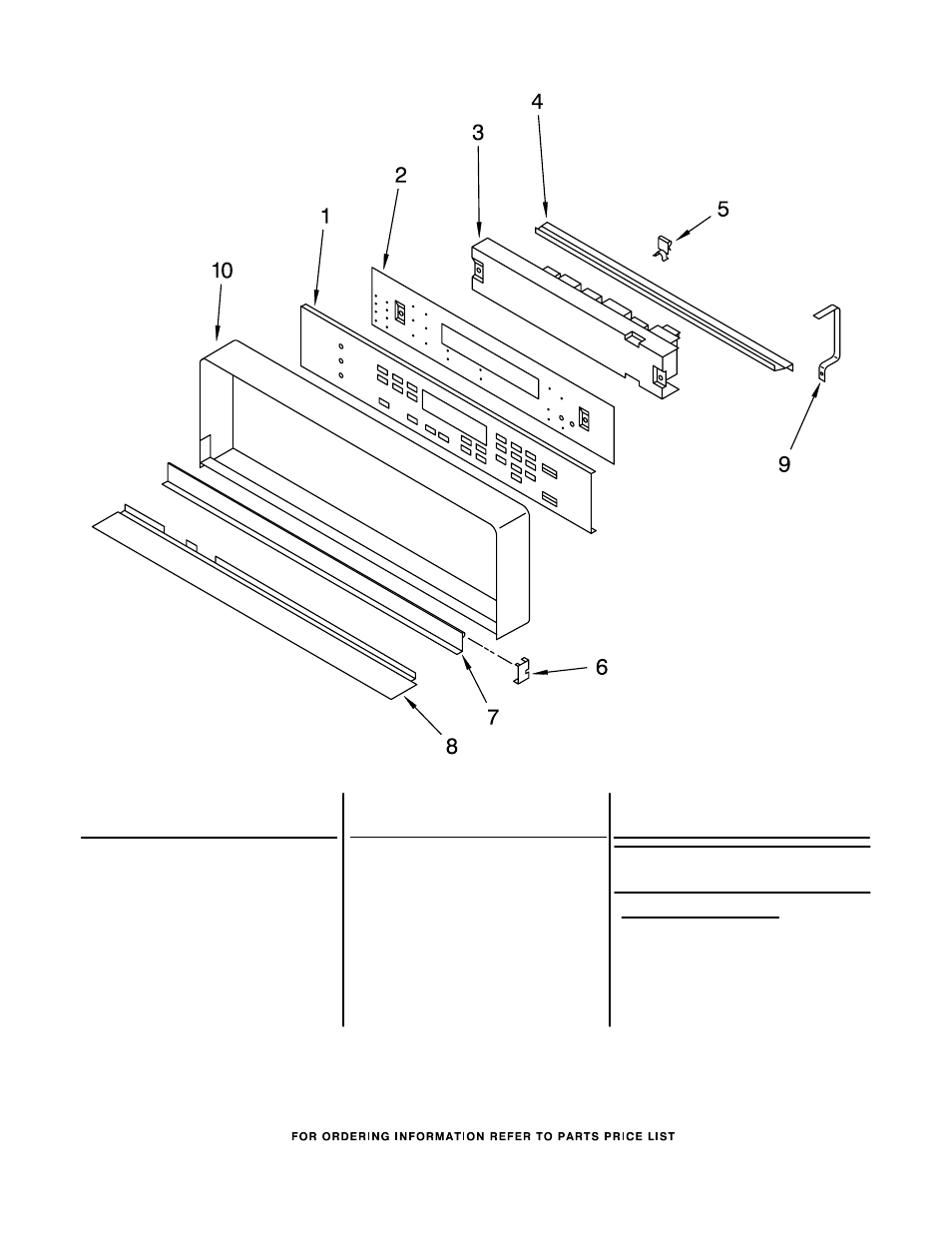 Control panel, Literature, Control panel parts | For model: kebi141ybl1 | KITCHENAID KEBI141YBL1 User Manual | Page 4 / 8