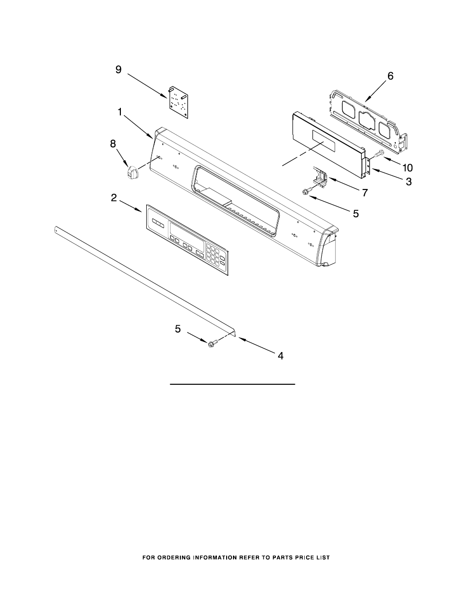 Control panel, Control panel parts | KITCHENAID KGSK901SWH02 User Manual | Page 11 / 12