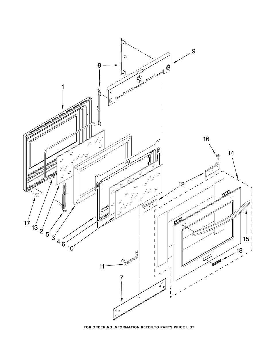 Door, Door parts | KITCHENAID KGSK901SWH02 User Manual | Page 5 / 12
