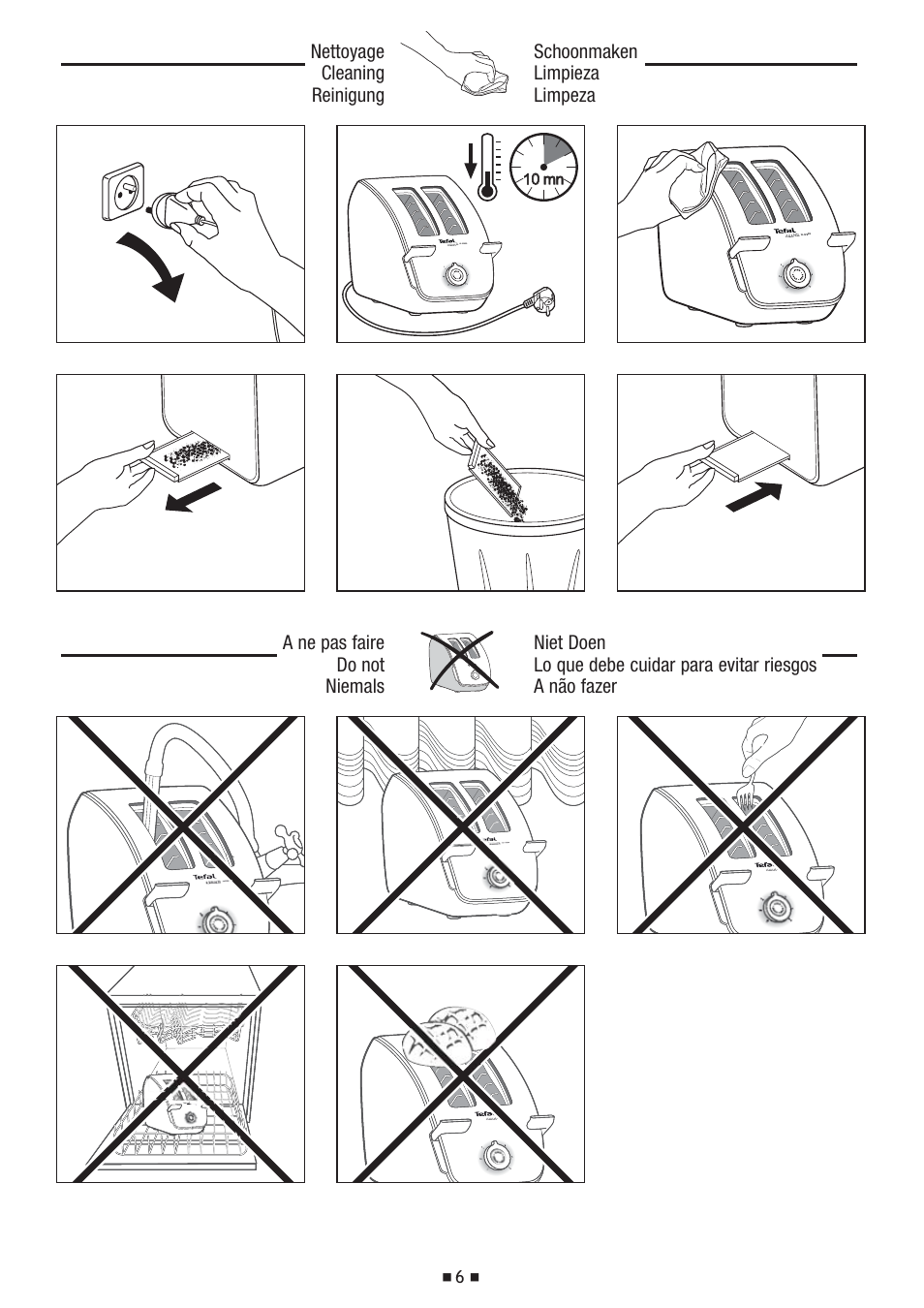 10 mn 0 mn, Hi-speed 4 5 6 7 | Tefal TT 7041 User Manual | Page 7 / 9