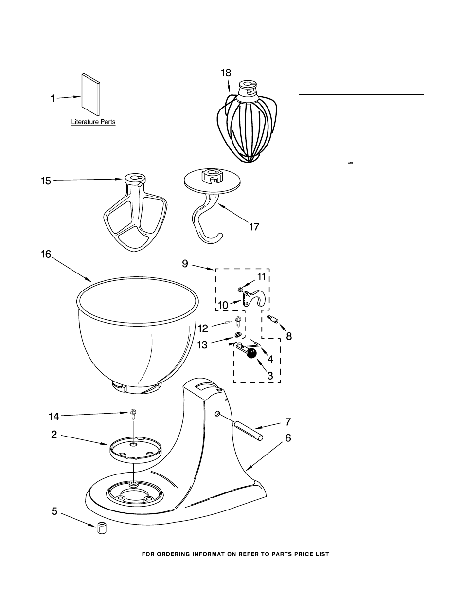 Base and pedestal unit, Literature, For variations of model: k45ss | KITCHENAID K45WSSWH-0 User Manual | Page 3 / 8